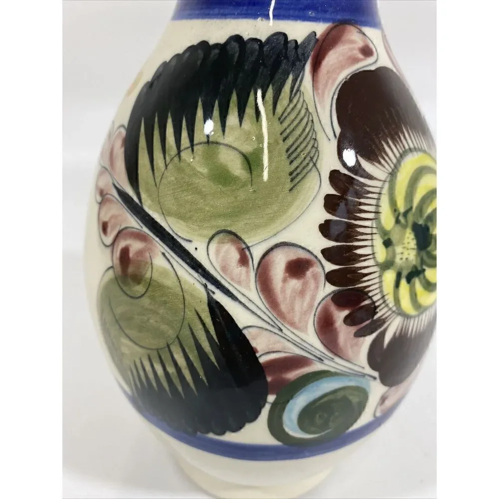 Large Vintage Mexican Tonala Folk Art Pottery Vase 12” - Picture 9 of 9